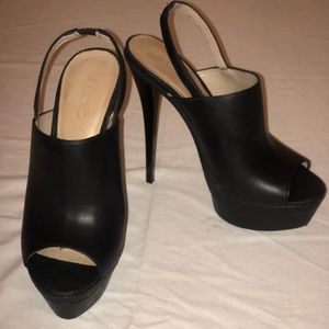 ALDO Black Platform Slingback Heels 👠